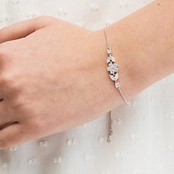 NWT KATE SPADE SILVER “GLEAMING GARDENIA” BRACELET - Picture 2 of 5